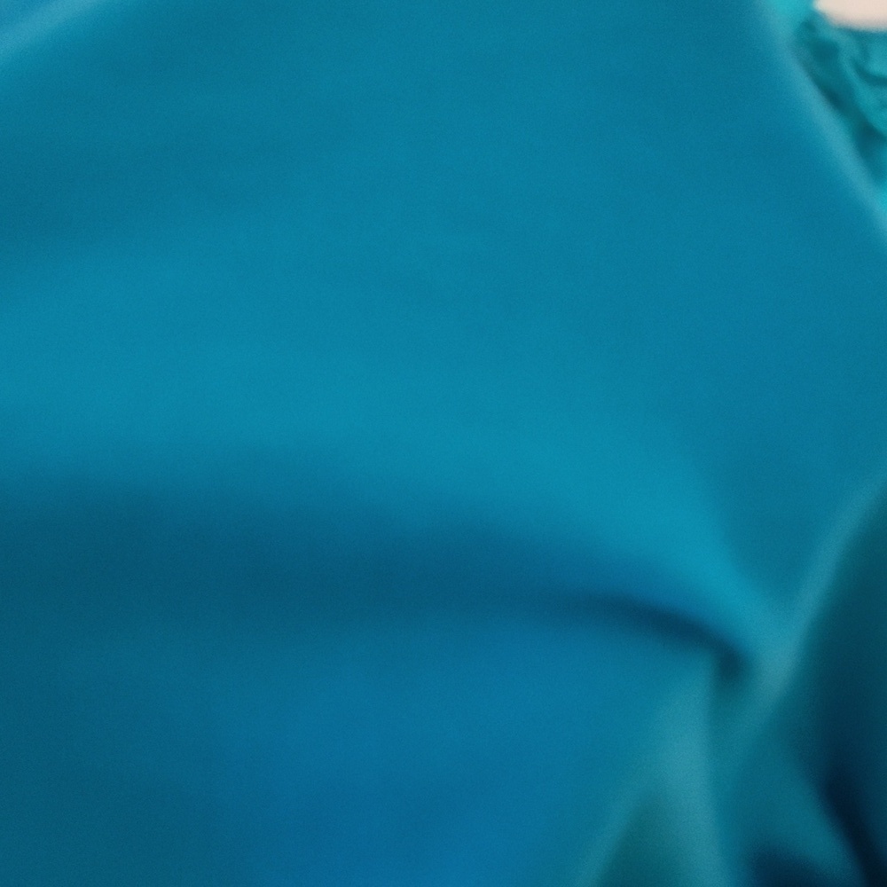 Talbots Blue Turquoise Large Shirt With Ruffle Neck - Picture 7 of 9